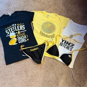 Girls' Black & Yellow Graphic Tank and Bikini Set
